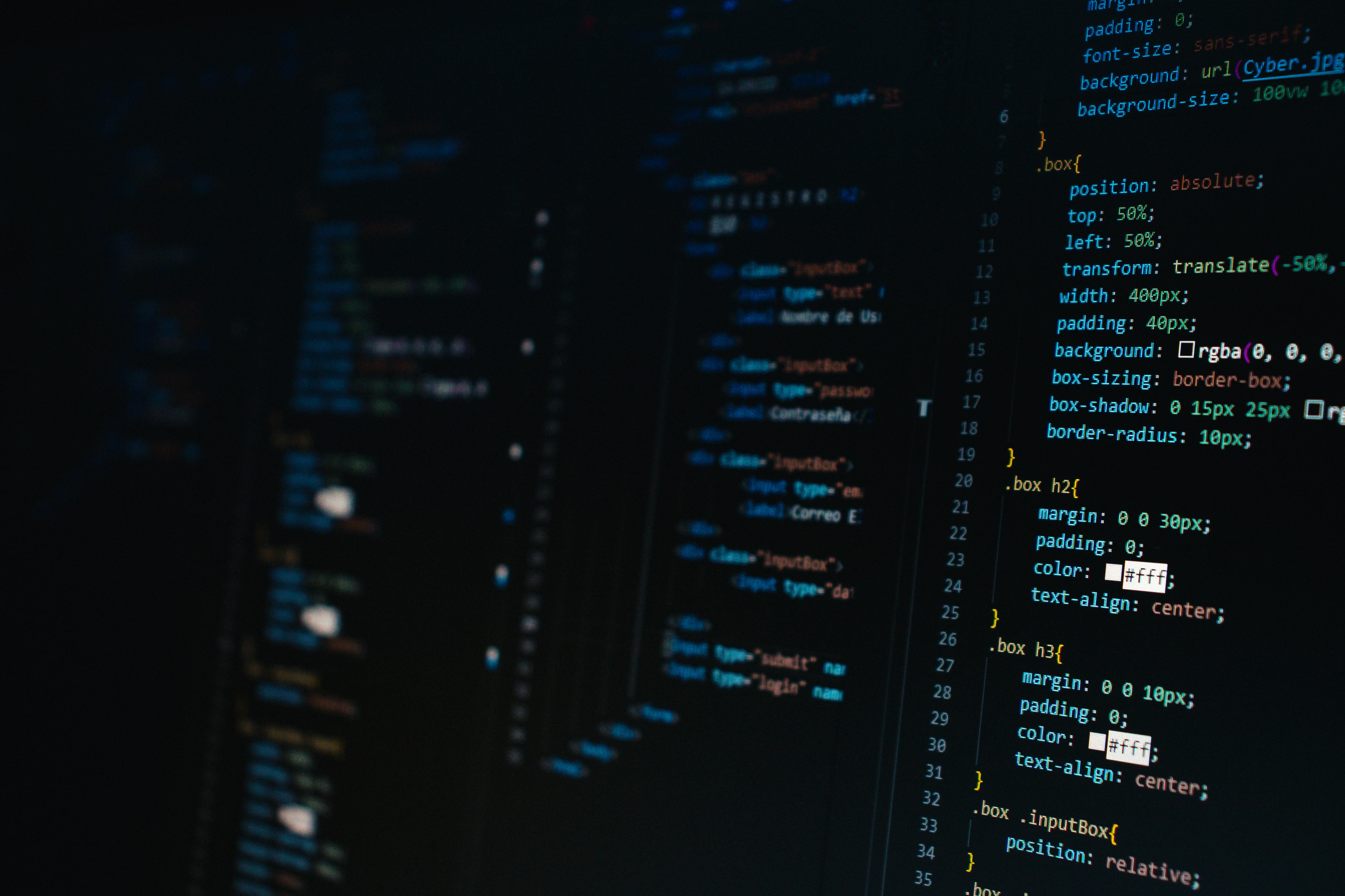 Code HTML sur l'écran de l'ordinateur